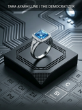 3ct Princess-Cut Moissanite Halo Ring | Cyber-Glow Scientific Brilliance | TARA AYARH LUNE