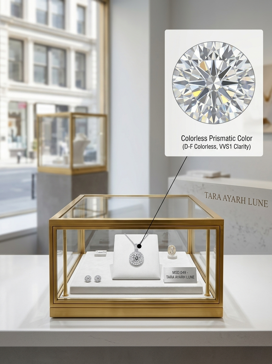 2ct Round-Cut Moissanite Halo Pendant Necklace | Stellar Grande | TARA AYARH LUNE