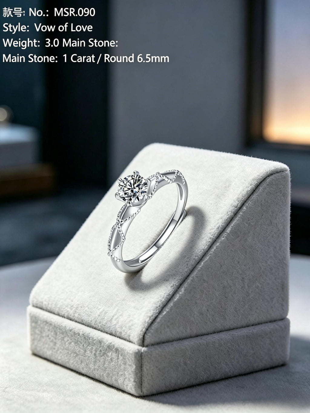 Adjustable Moissanite Wedding Ring | Versa-Glow One-Size Promise Band | TARA AYARH LUNE