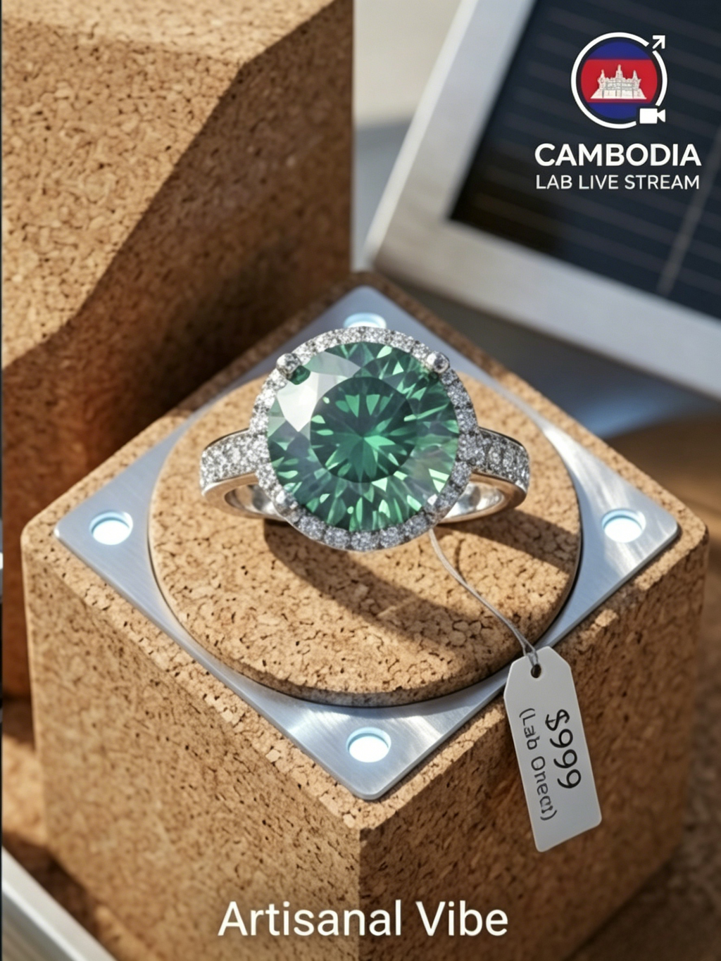 5ct Brilliant Cut Moissanite Grand Halo Statement Ring | Centurion Ultra-Luxe Lab Edition | TARA AYARH LUNE