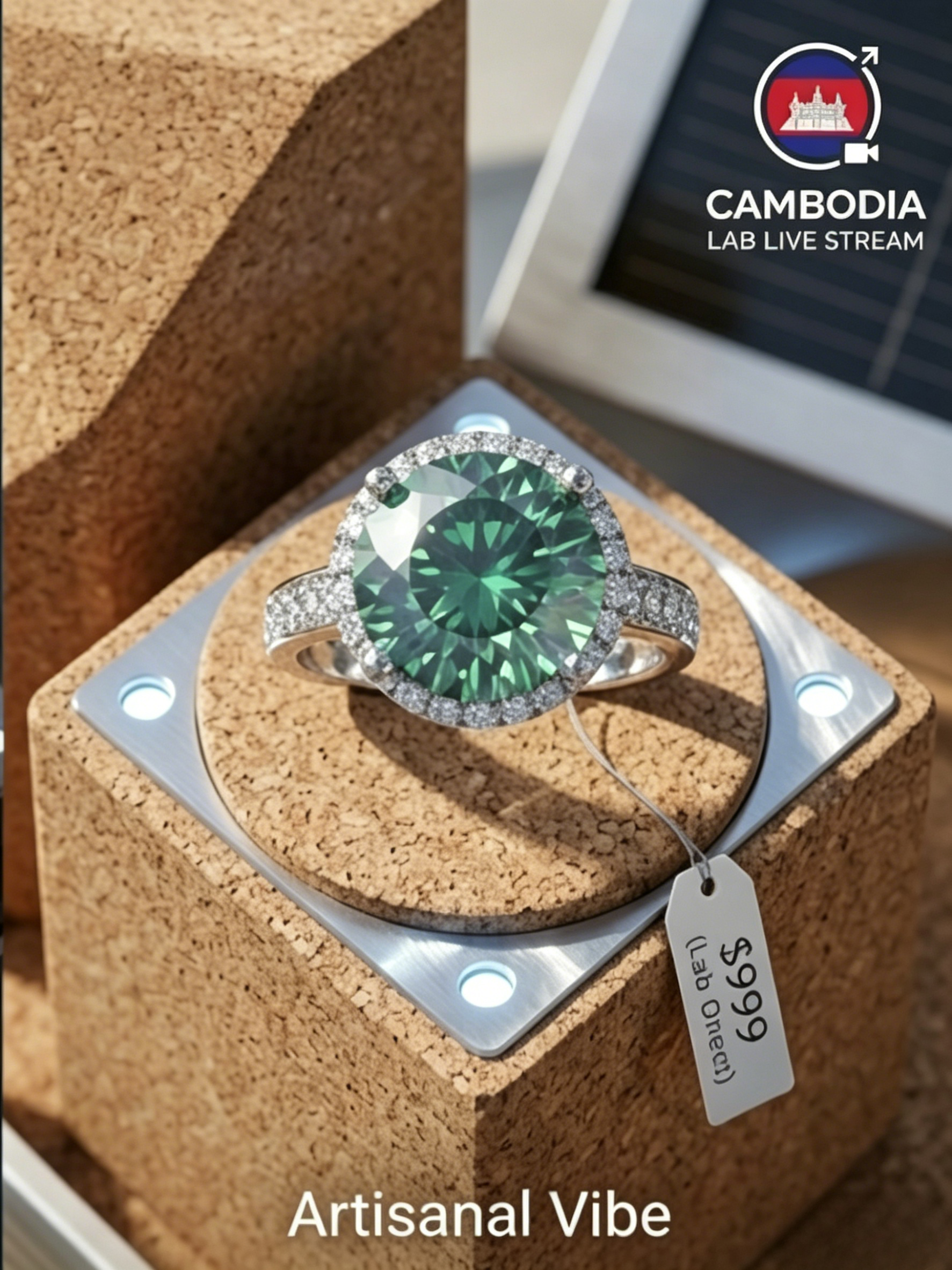 5ct Brilliant Cut Moissanite Grand Halo Statement Ring | Centurion Ultra-Luxe Lab Edition | TARA AYARH LUNE