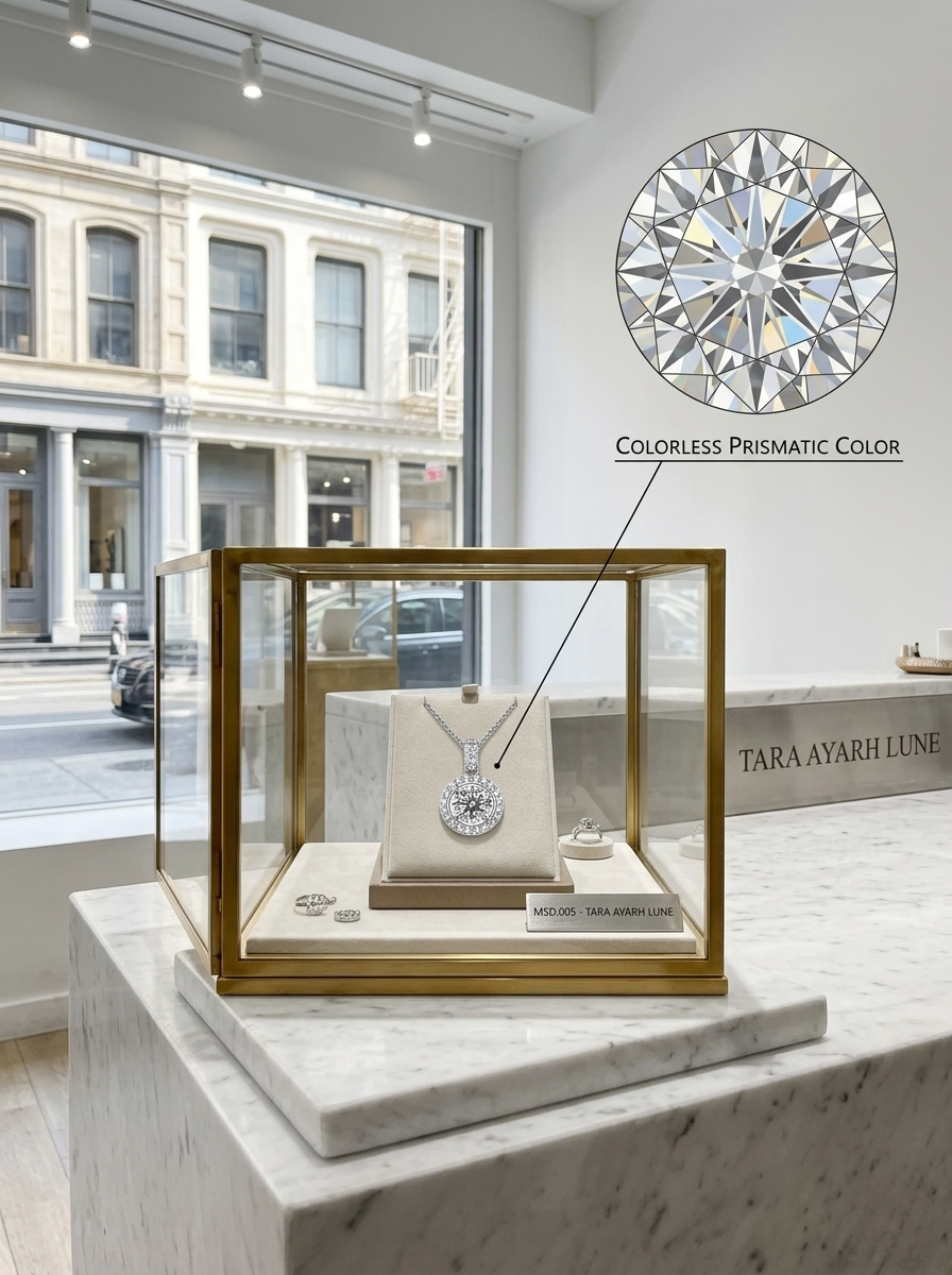3ct Round-Cut Moissanite Halo Pendant Necklace | Galactic Grande | TARA AYARH LUNE