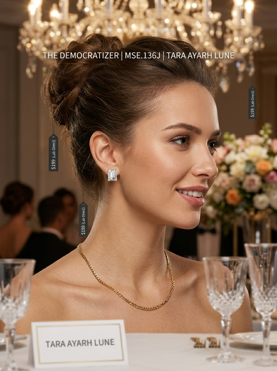 2ctw Emerald Cut Moissanite Stud Earrings | Classic 18K Gold Plated Editions | TARA AYARH LUNE