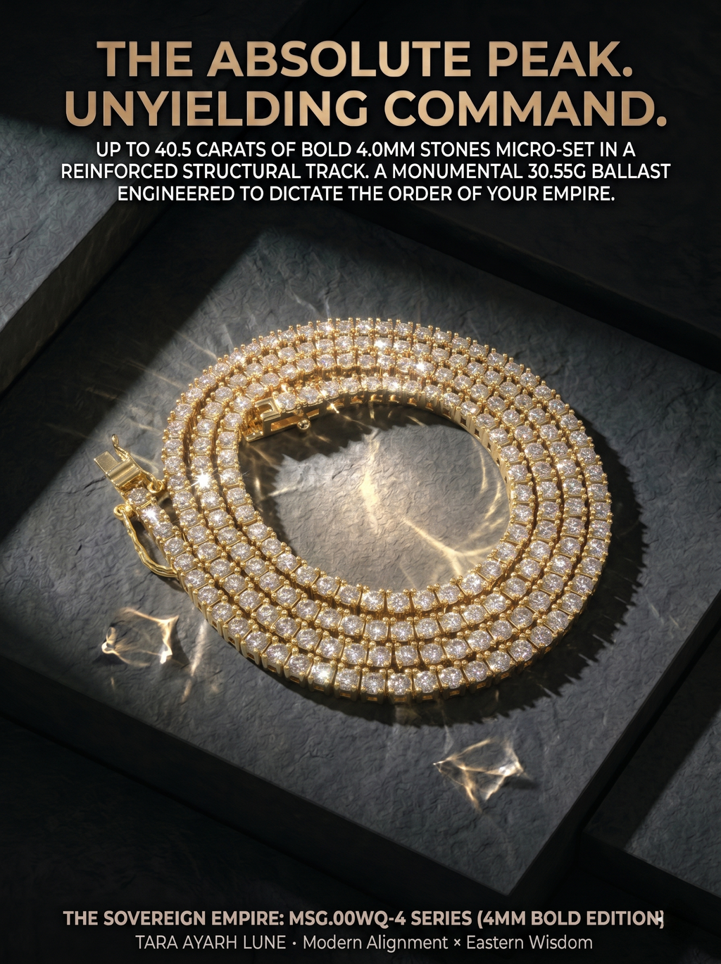 4mm Bold Moissanite Tennis Chain | Sovereign Empire | TARA AYARH LUNE