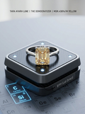 4ct Emerald-Cut Moissanite Step-Cut Elegance Ring | Emerald Horizon High-Clarity Chroma | TARA AYARH LUNE
