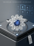 3.5ct Cushion Cut Moissanite Floral Halo Ring | Royal Bloom High-Definition Radiance | TARA AYARH LUNE