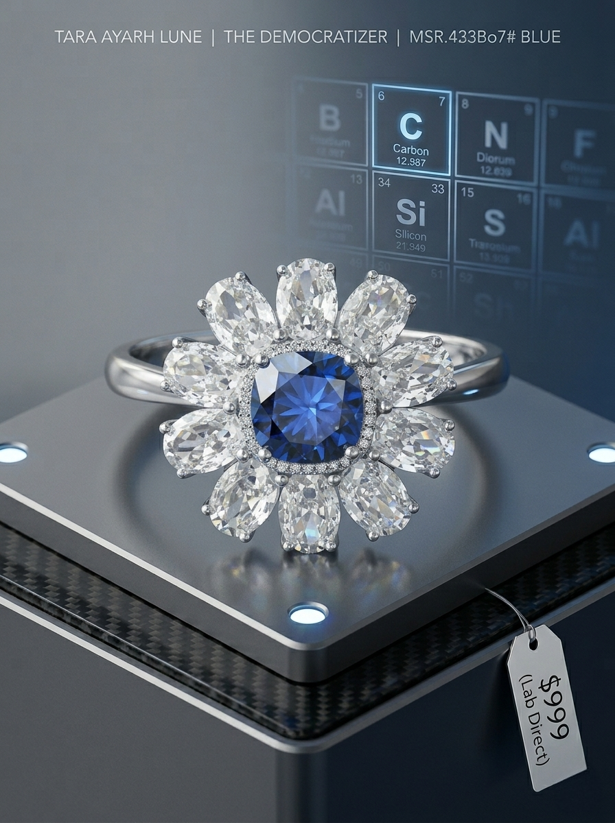 3.5ct Cushion Cut Moissanite Floral Halo Ring | Royal Bloom High-Definition Radiance | TARA AYARH LUNE