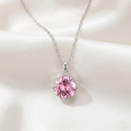 3ct Round-Cut Pink Moissanite Pendant Necklace | Sakura Bloom | TARA AYARH LUNE