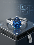 2ct Pear Cut Moissanite Three-Stone Trilogy Ring | Trilogy Tear Precision Lab Luxury | TARA AYARH LUNE