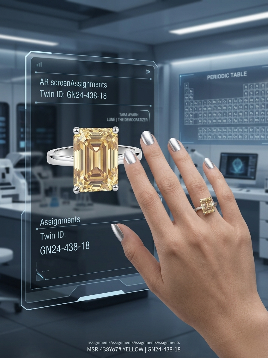 4ct Emerald-Cut Moissanite Step-Cut Elegance Ring | Emerald Horizon High-Clarity Chroma | TARA AYARH LUNE