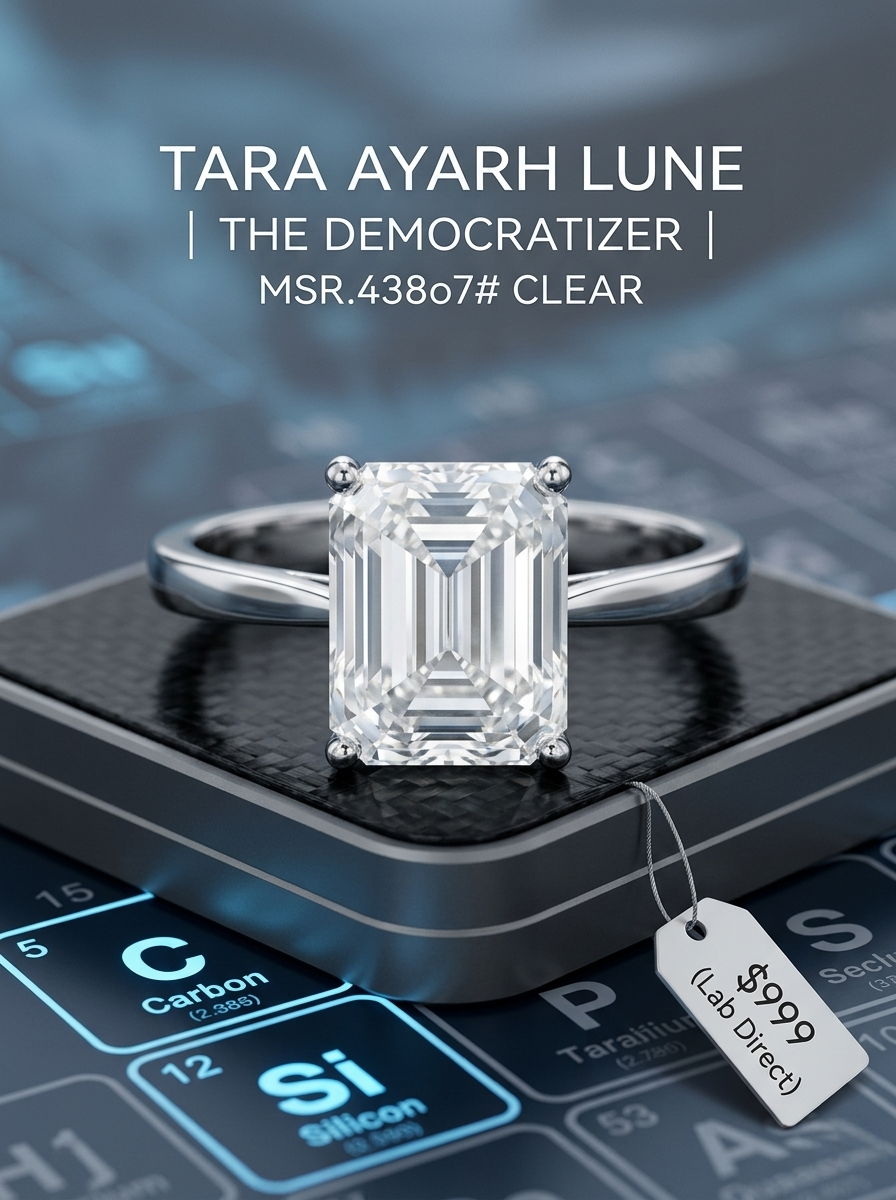 4ct Emerald-Cut Moissanite Step-Cut Elegance Ring | Emerald Horizon High-Clarity Chroma | TARA AYARH LUNE
