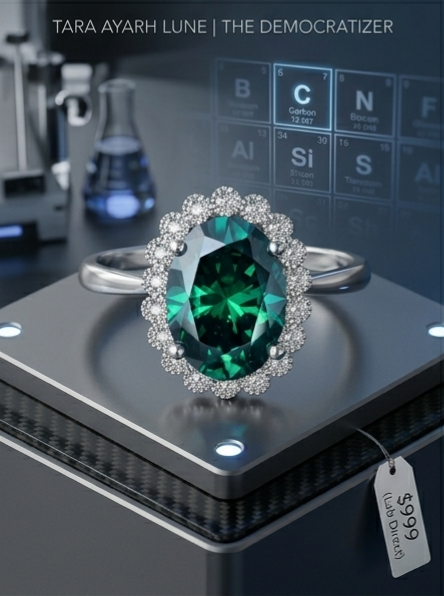 6ct Oval-Cut Moissanite Starburst Halo Ring | Solaris High-Voltage Brilliance | TARA AYARH LUNE