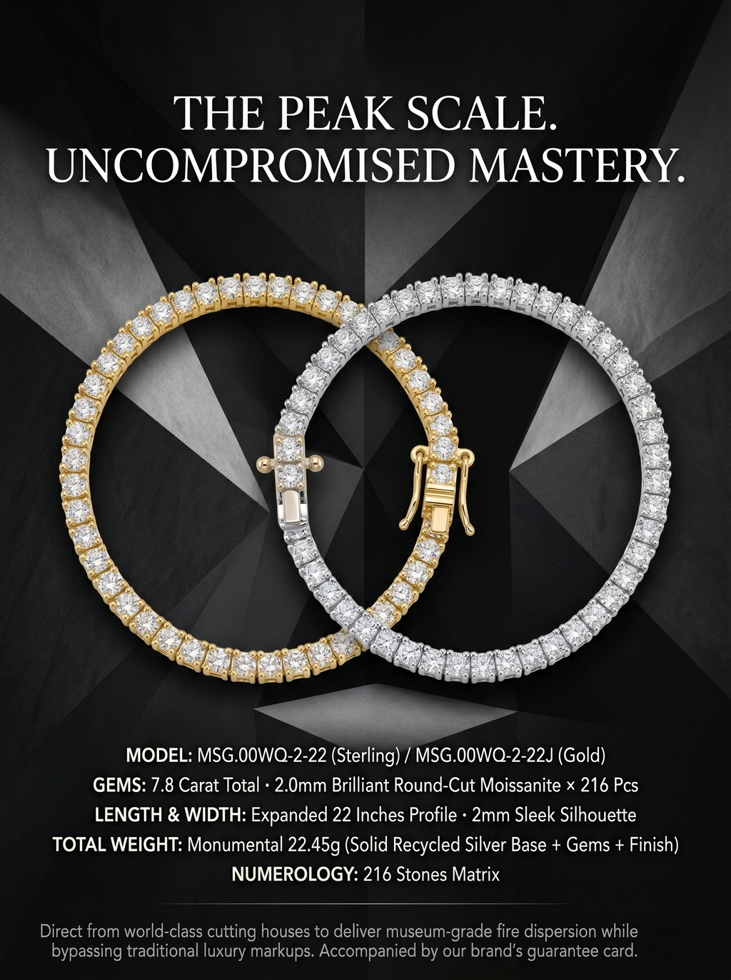 7.8ct Moissanite 22-Inch Tennis Chain | Infinite Circuit | TARA AYARH LUNE