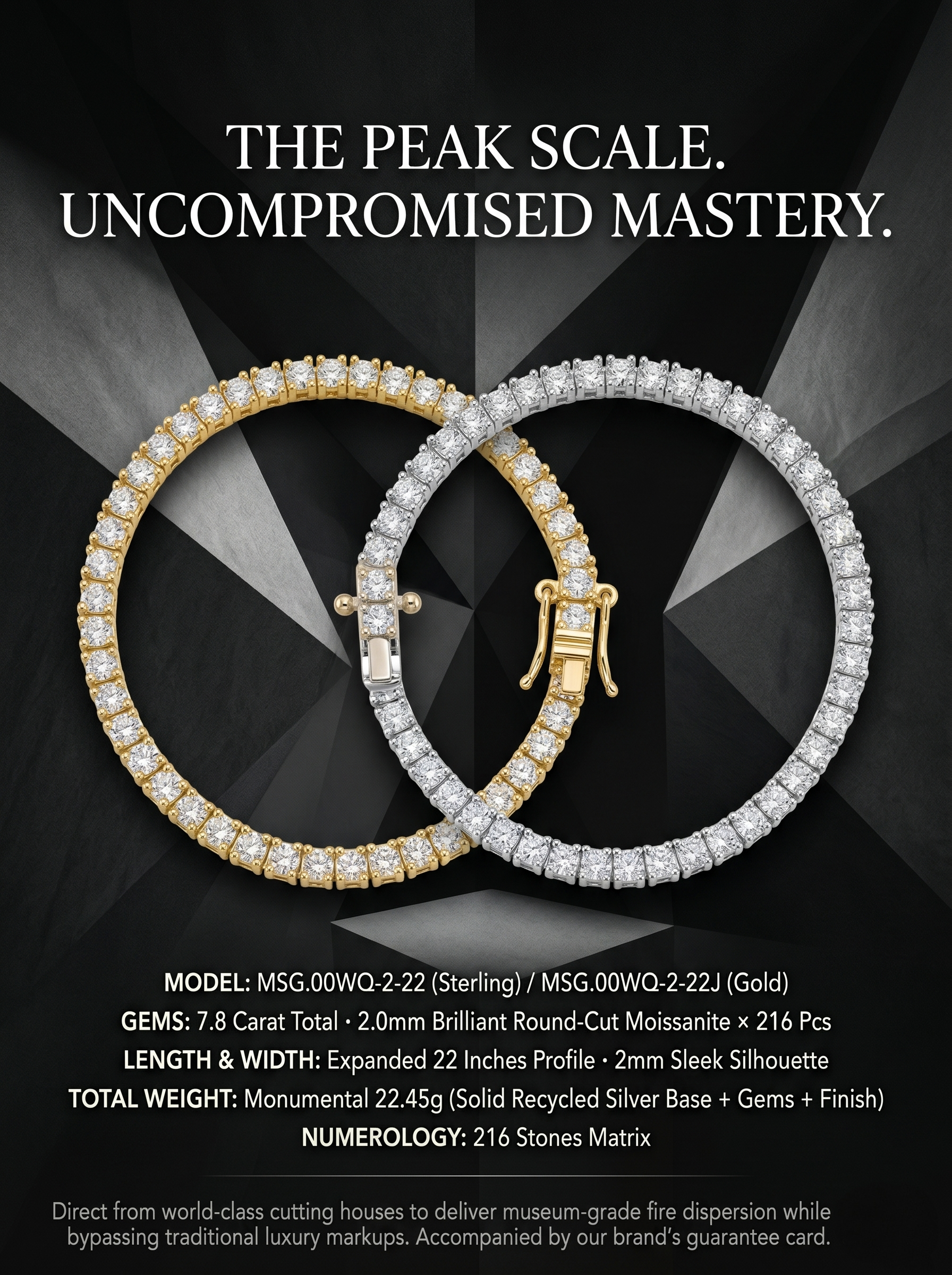 7.8ct Moissanite 22-Inch Tennis Chain | Infinite Circuit | TARA AYARH LUNE