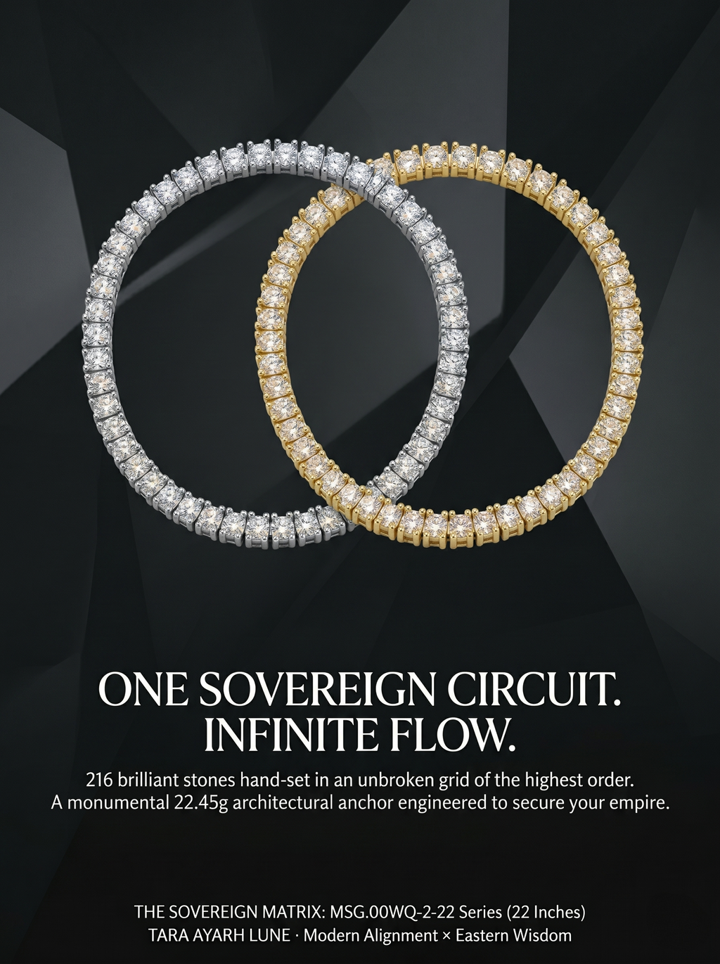 7.8ct Moissanite 22-Inch Tennis Chain | Infinite Circuit | TARA AYARH LUNE