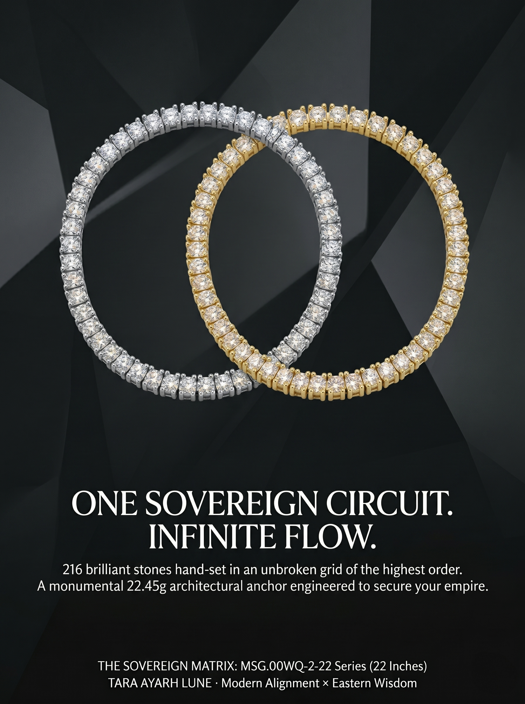 7.8ct Moissanite 22-Inch Tennis Chain | Infinite Circuit | TARA AYARH LUNE