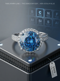 5ct Brilliant Cut Moissanite Grand Halo Statement Ring | Centurion Ultra-Luxe Lab Edition | TARA AYARH LUNE