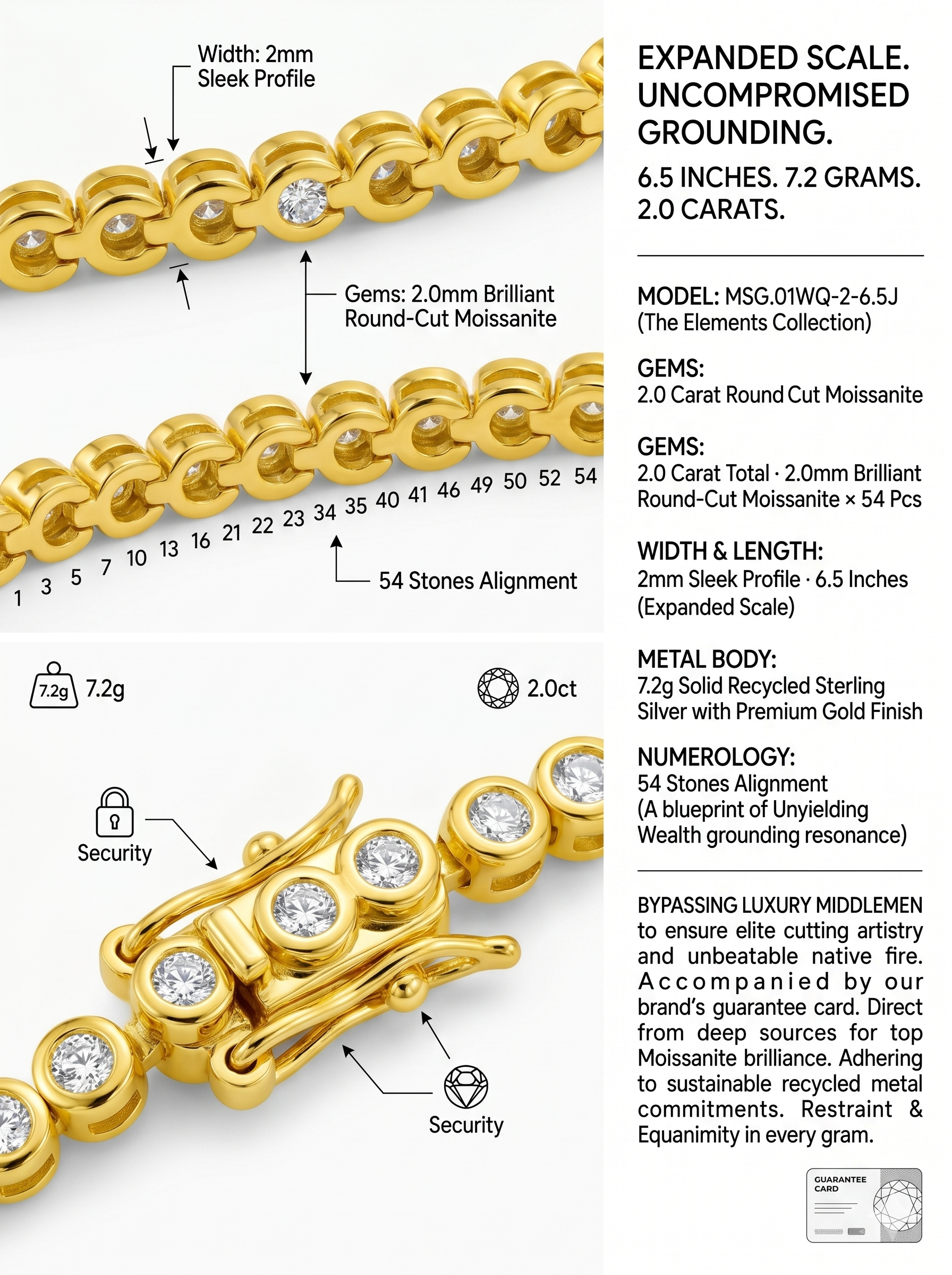 1.8ct Moissanite Tennis Bracelet | Infinite Gold Loop | TARA AYARH LUNE