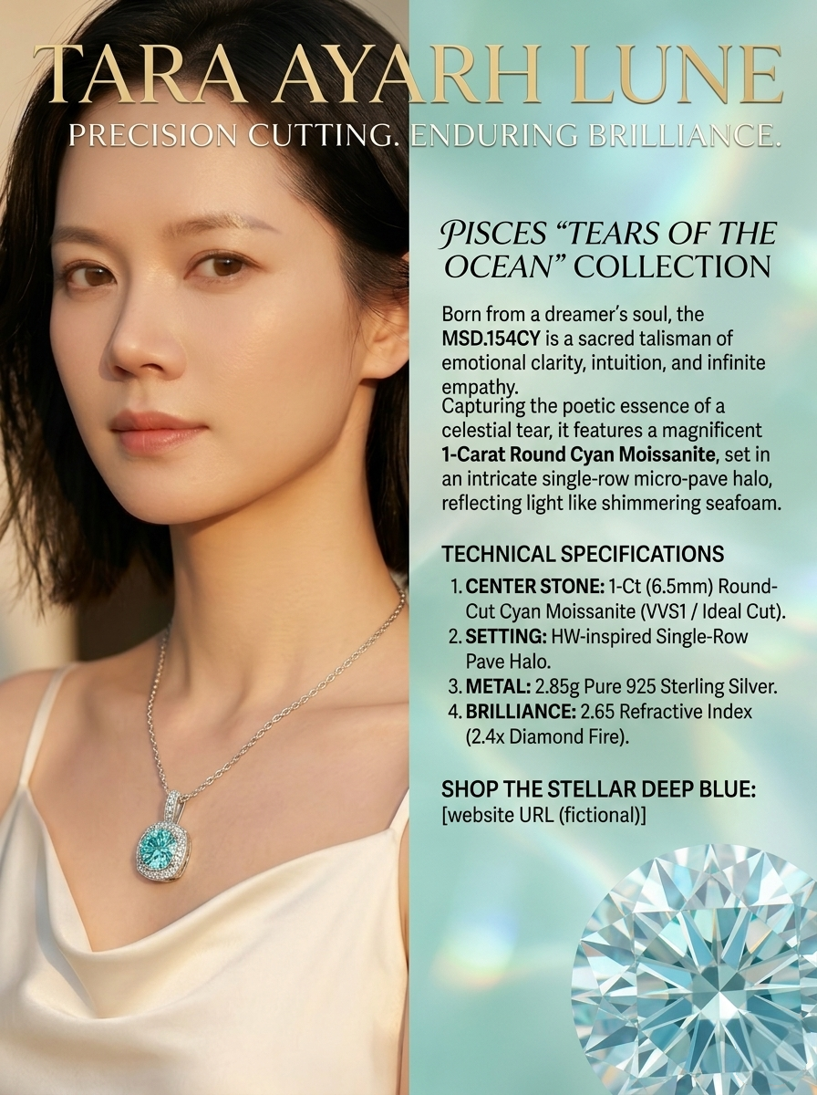 2ct Green Moissanite Halo Pendant Necklace | Forest Sanctuary Nature Setting | TARA AYARH LUNE