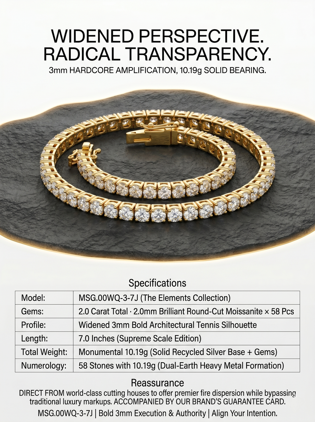 3mm Bold 2ct Moissanite 7-Inch Tennis Bracelet | Grand Vault | TARA AYARH LUNE