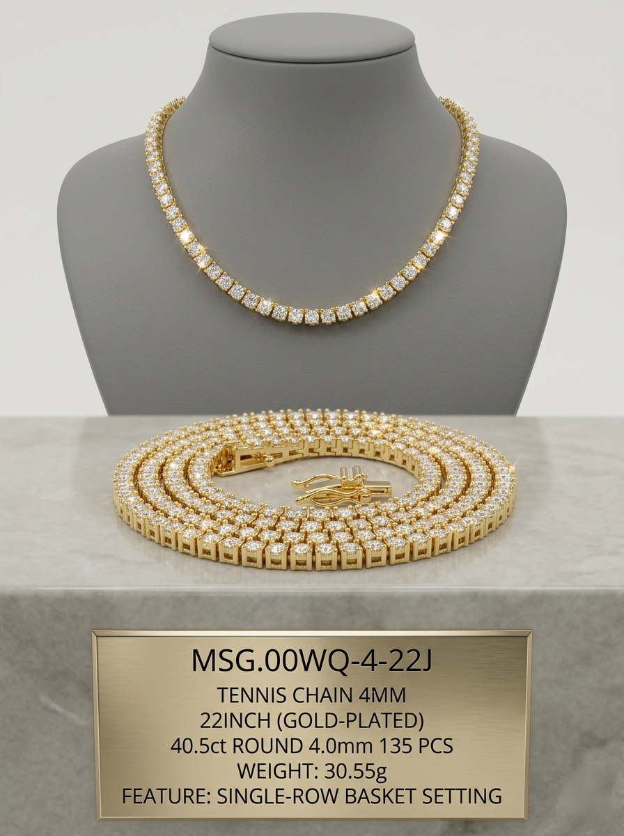 4mm Bold Moissanite Tennis Chain | Sovereign Empire | TARA AYARH LUNE