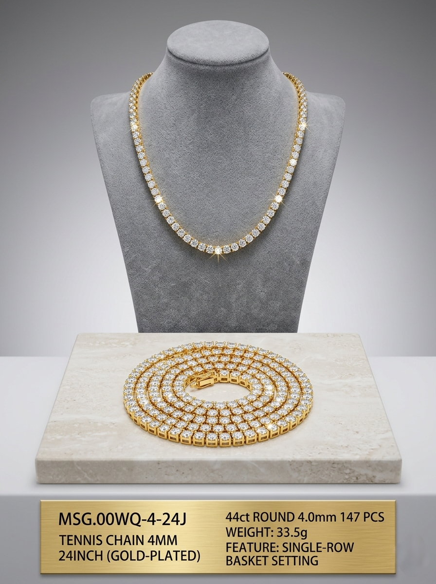 4mm Bold Moissanite Tennis Chain | Sovereign Empire | TARA AYARH LUNE