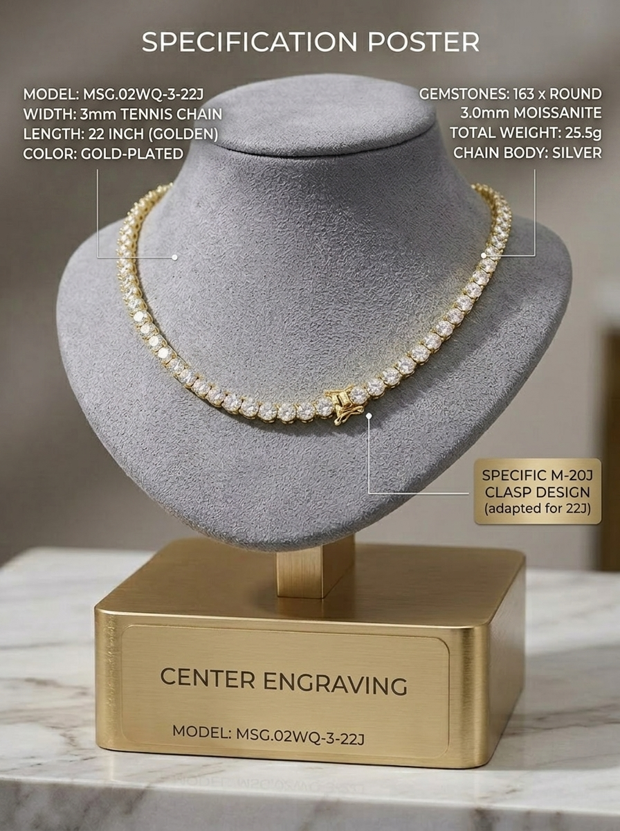 3mm Bold Moissanite Tennis Chain | Sovereign Oracle | TARA AYARH LUNE