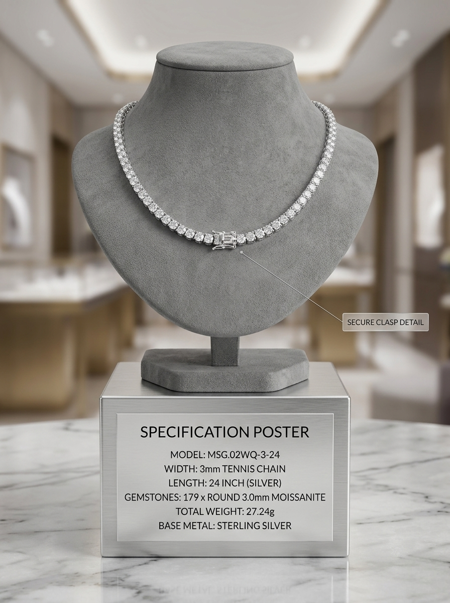 3mm Bold Moissanite Tennis Chain | Sovereign Oracle | TARA AYARH LUNE