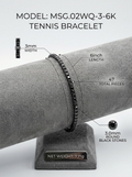 3mm Black-Plated Moissanite Tennis Bracelet | Obsidian Shield | TARA AYARH LUNE