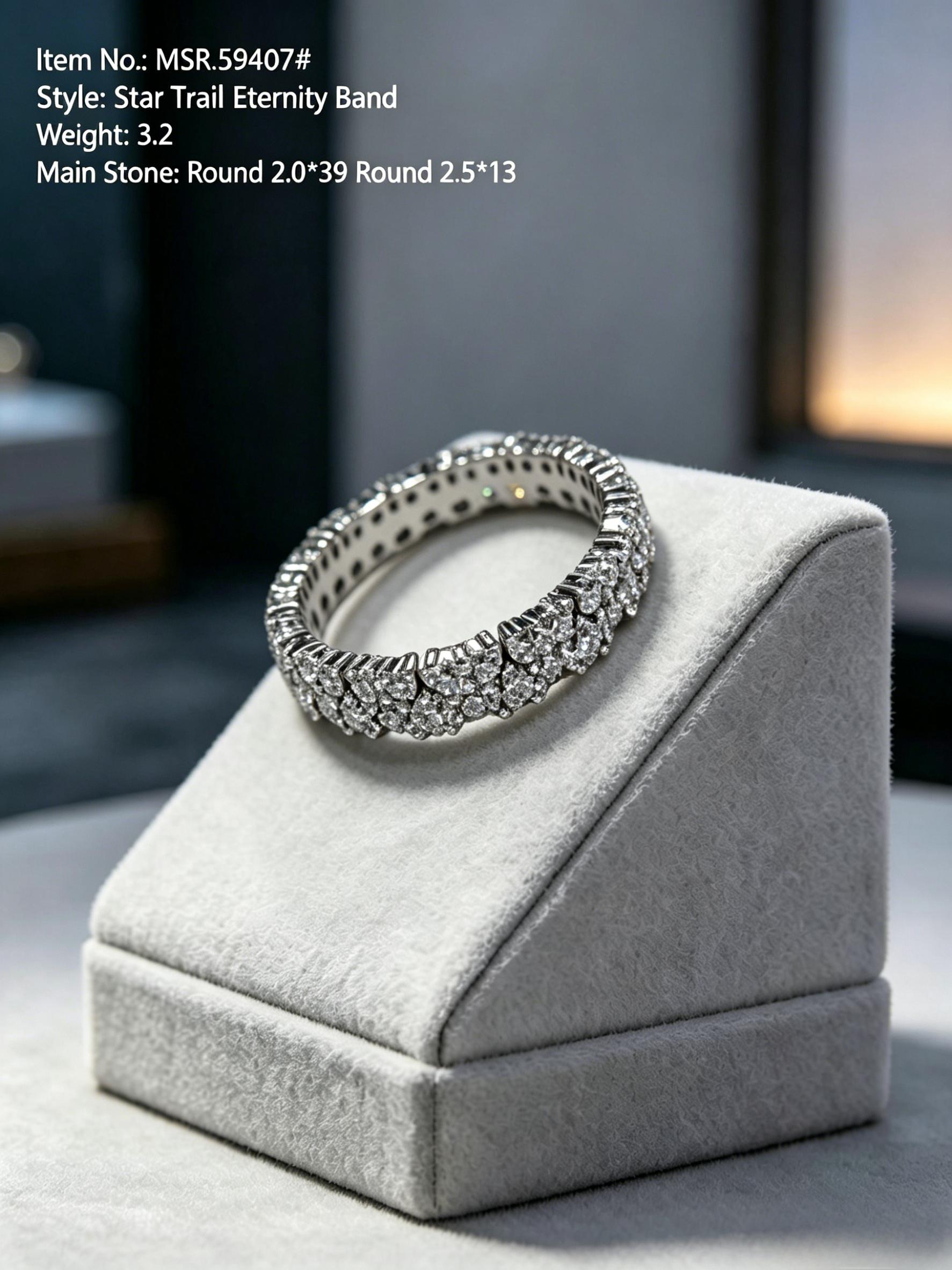 Colorful Moissanite Wedding Band | Chroma Eternity Anniversary Stacking Ring | TARA AYARH LUNE
