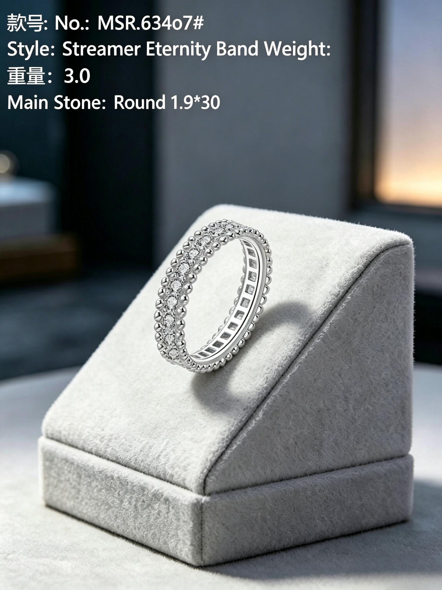 Colorful Moissanite Wedding Band | Chroma Eternity Anniversary Stacking Ring | TARA AYARH LUNE