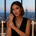 1ct Round-Cut Moissanite Art Deco Octagonal Halo Pendant Necklace | Empire Deco | TARA AYARH LUNE