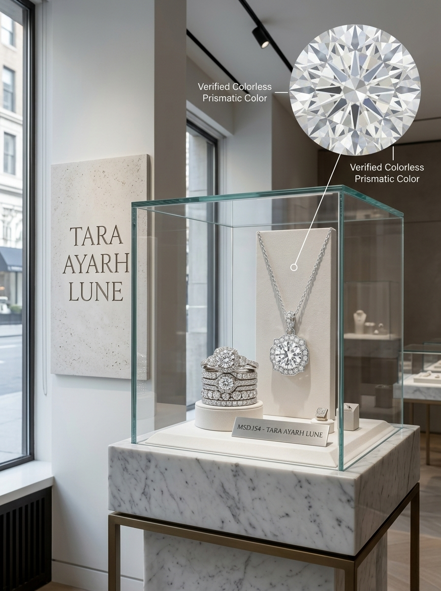 1ct Round-Cut Moissanite Art Deco Octagonal Halo Pendant Necklace | Empire Deco | TARA AYARH LUNE