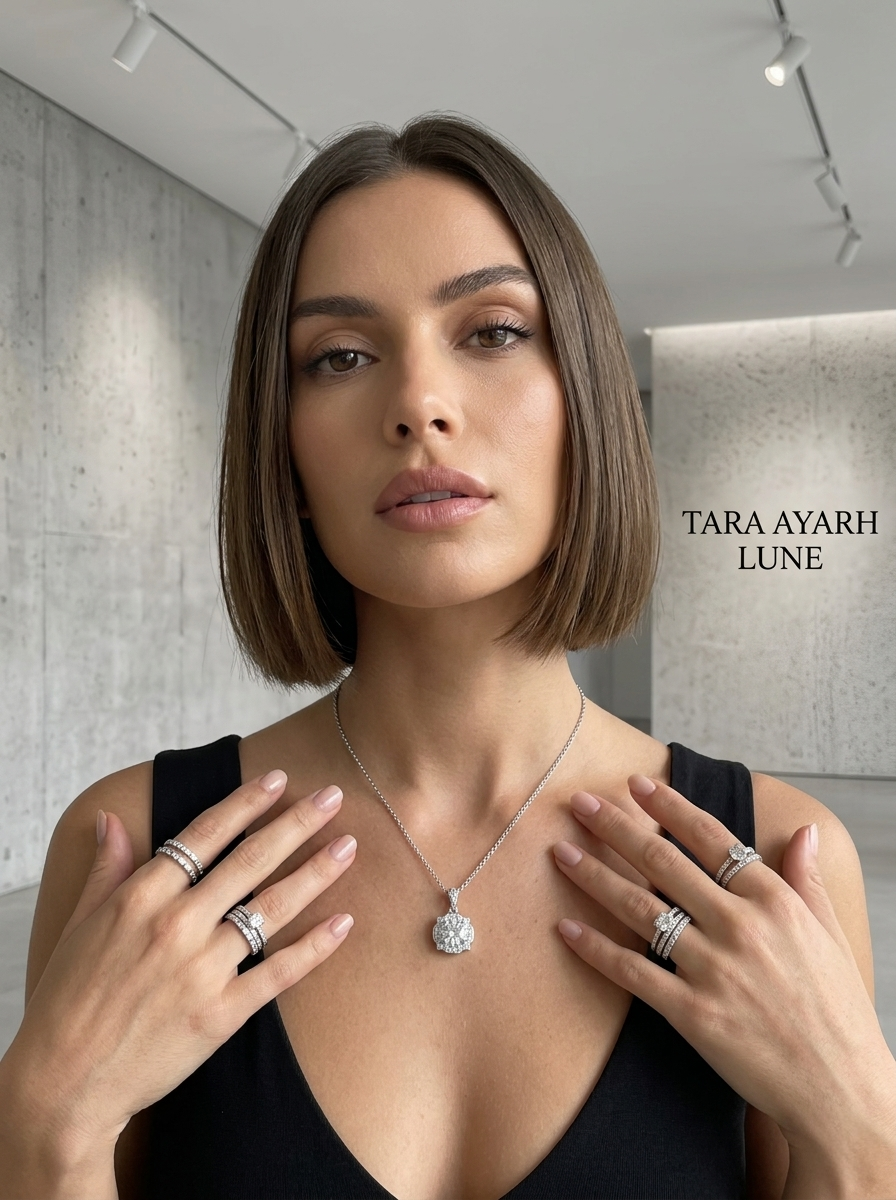 1ct Round-Cut Moissanite Art Deco Octagonal Halo Pendant Necklace | Empire Deco | TARA AYARH LUNE