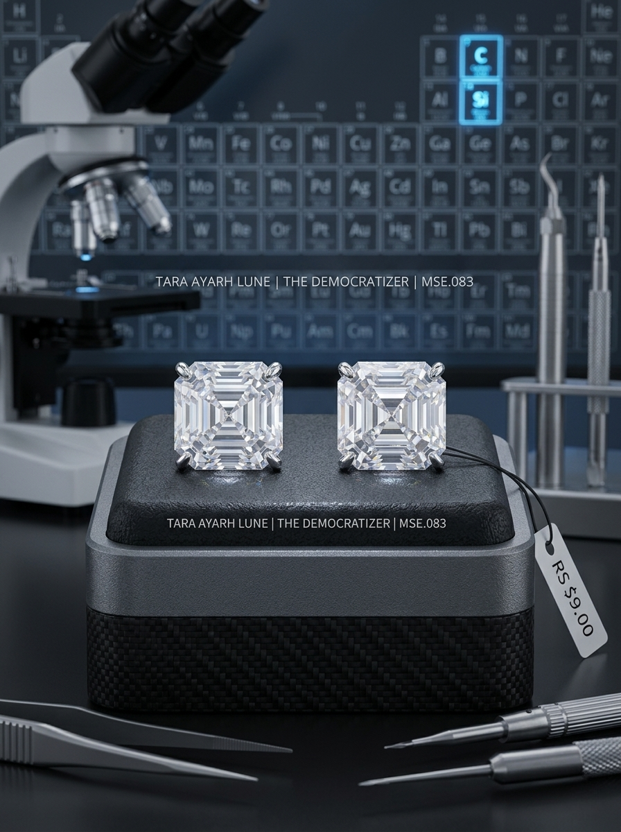 2ctw Asscher-cut white moissanite stud earrings — stellar white, hall-of-mirrors effect | TARA AYARH LUNE