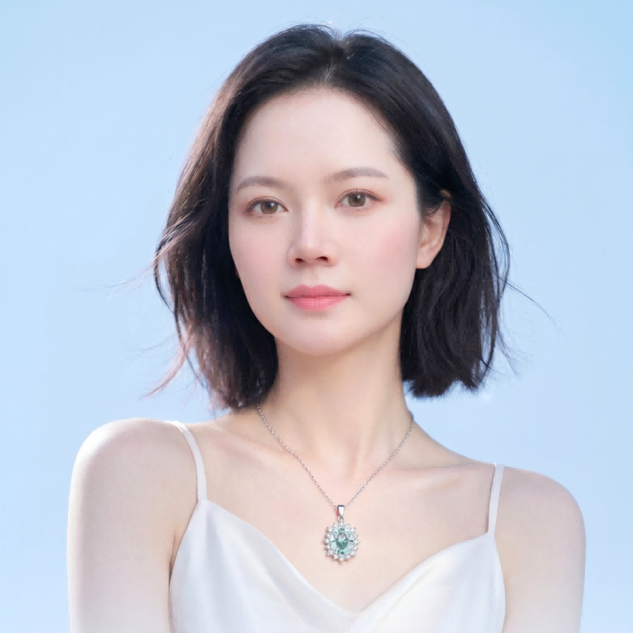 2ct Oval-Cut Paraiba Moissanite Pendant Necklace | Solar Bloom | TARA AYARH LUNE