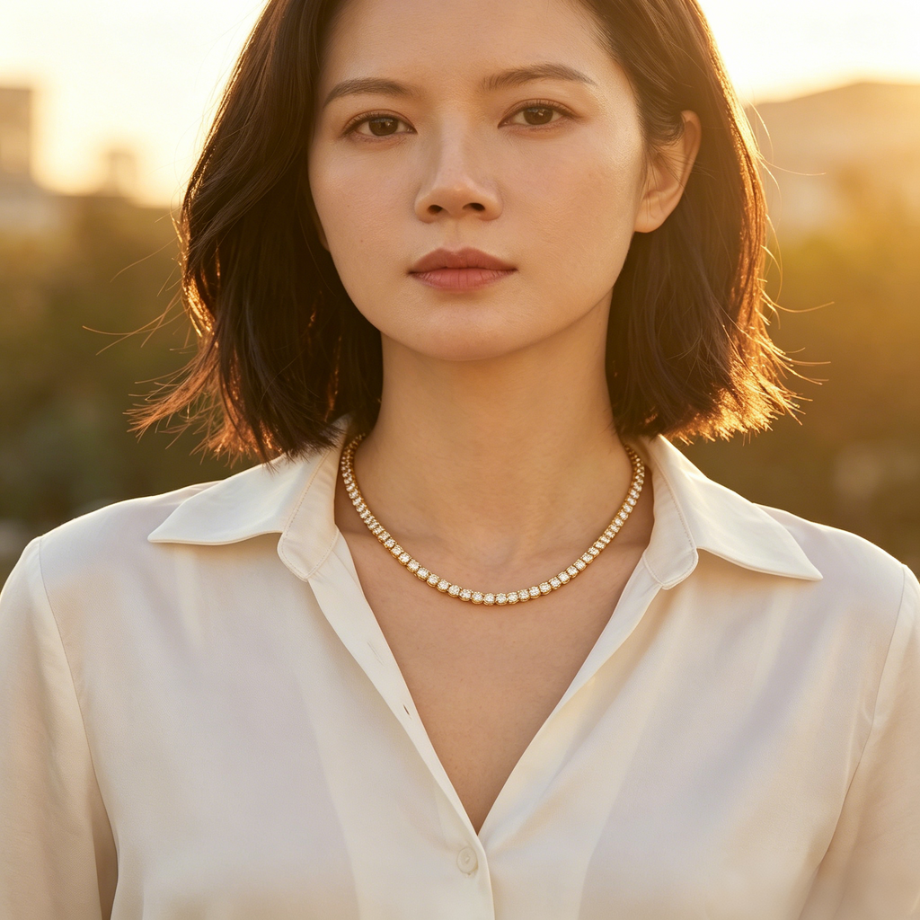7.8ct Moissanite 22-Inch Tennis Chain | Infinite Circuit | TARA AYARH LUNE