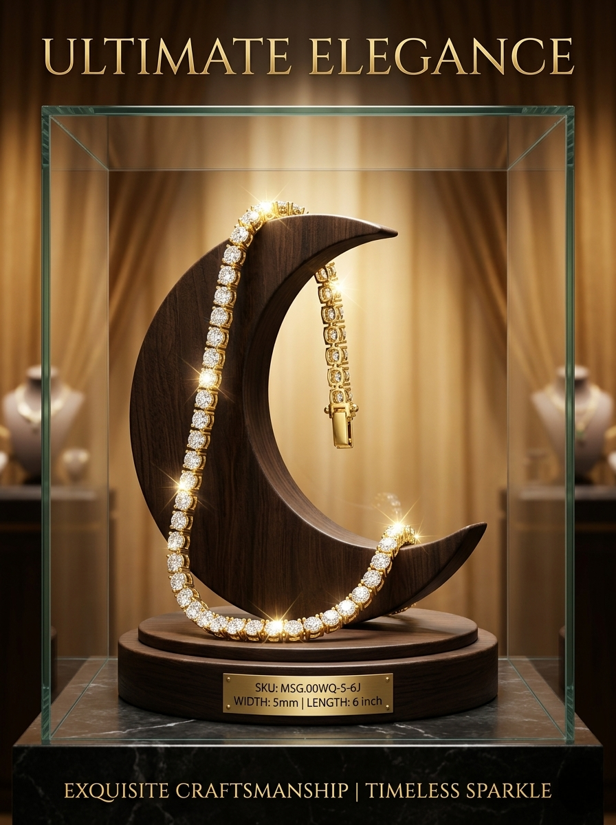 Bold moissanite tennis bracelet editorial — ultimate elegance display 5 | TARA AYARH LUNE