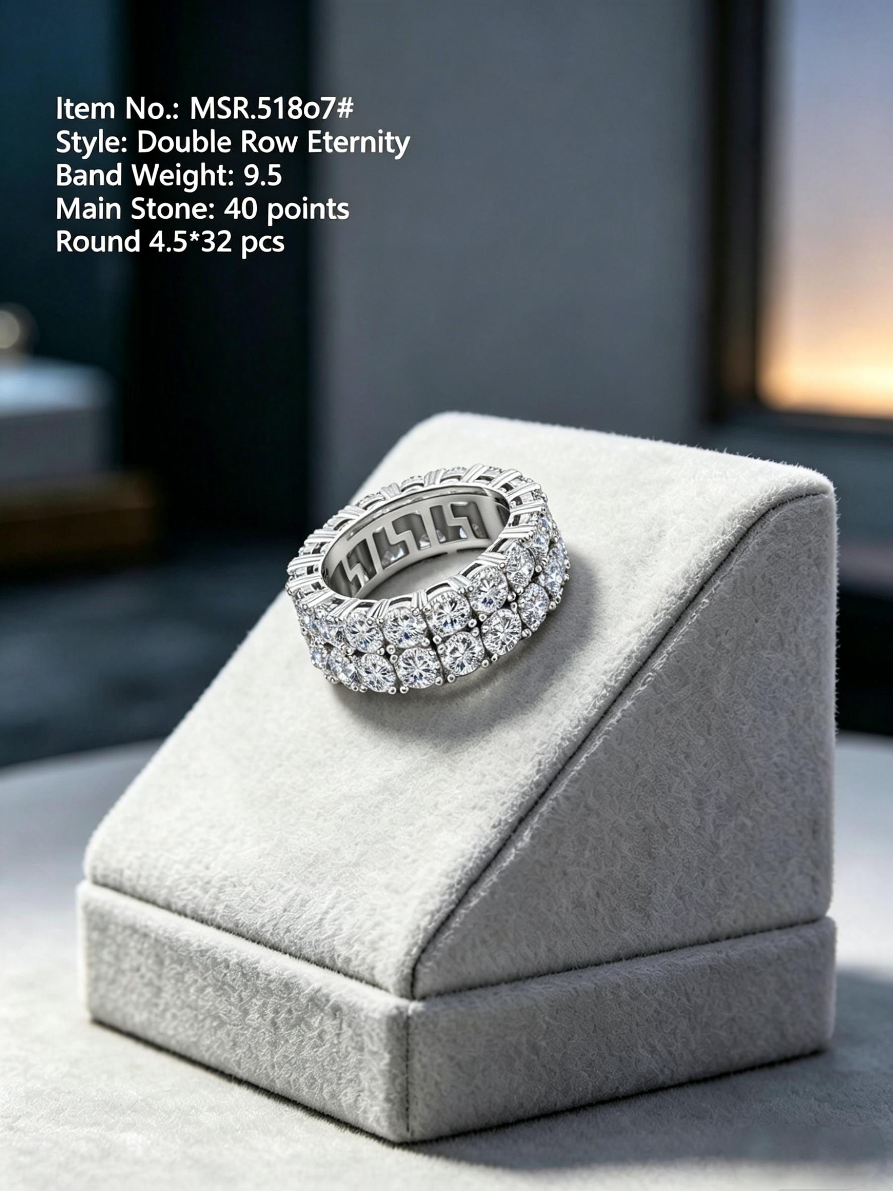 Geometric moissanite wedding band MSR518 — white silver, artisan contour band | TARA AYARH LUNE