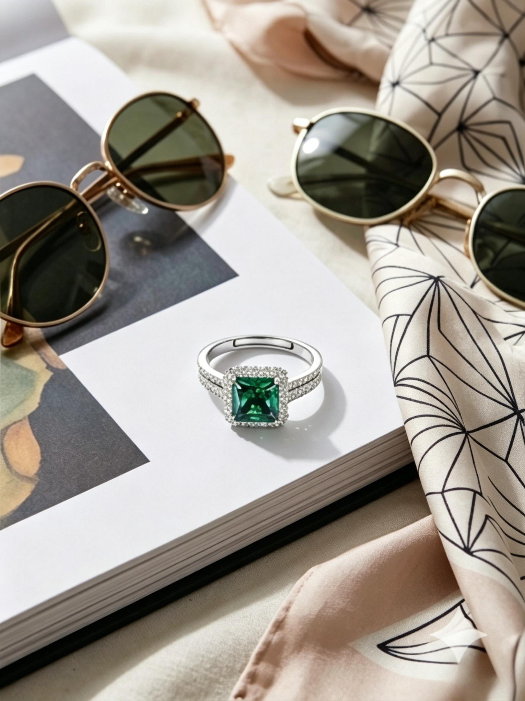 1ct forest green moissanite ring — quiet luxury alternative, conflict-free lab-grown | TARA AYARH LUNE