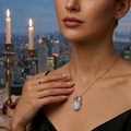 0.5ct Round-Cut Moissanite Kinetic Pendant Necklace | Aether Deer | TARA AYARH LUNE