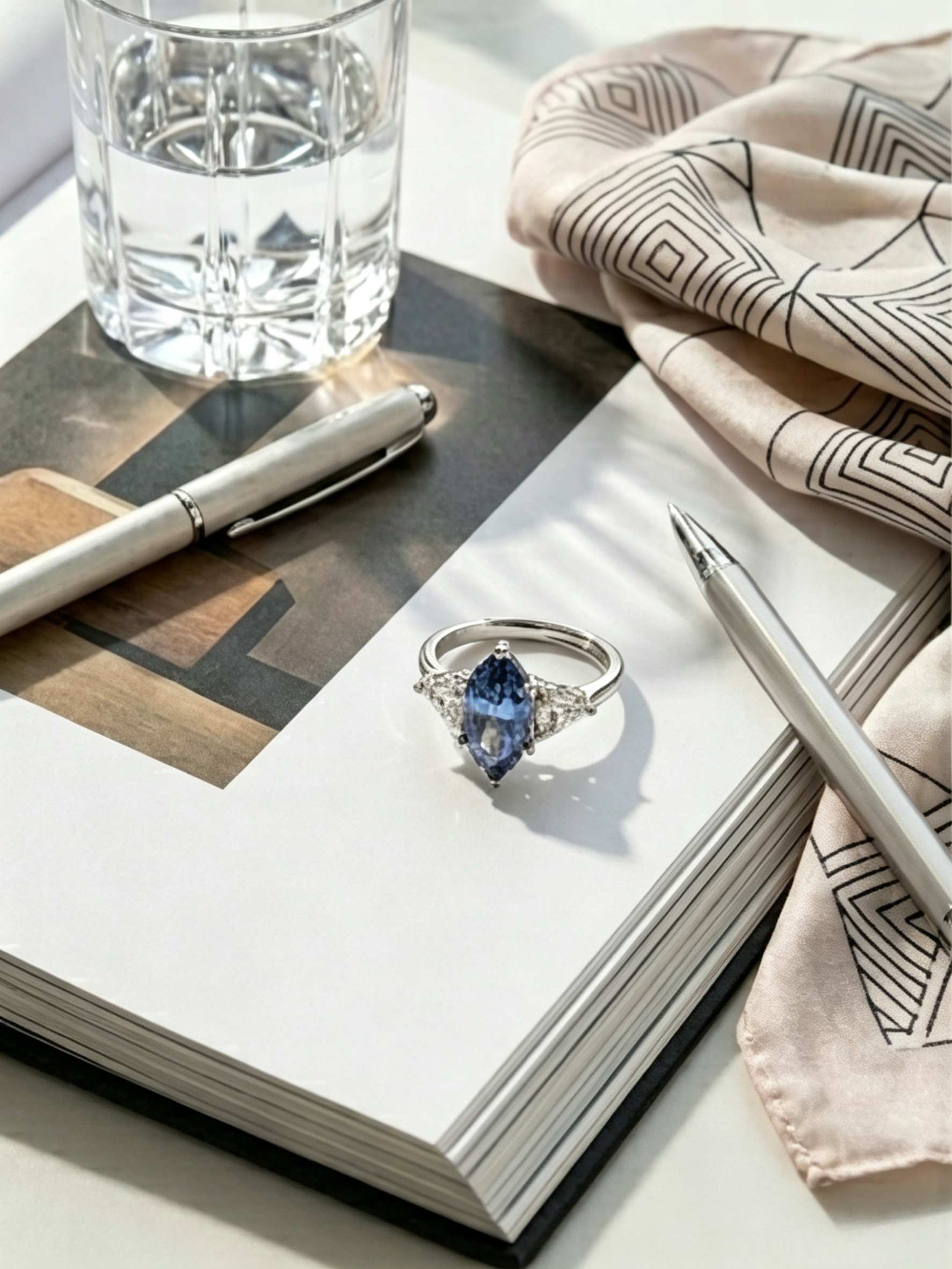 1ct midnight azure marquise moissanite ring — VVS1 clarity, royal legacy aesthetic | TARA AYARH LUNE