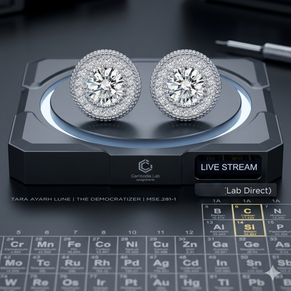 2ctw multi-layer moissanite cake stud earrings — classic silver, 360° micro-pavé radiance | TARA AYARH LUNE