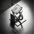 7x9mm emerald-cut moissanite solitaire ring — 3ct D-color VVS1, modern heritage setting | TARA AYARH LUNE