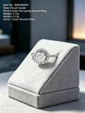Moissanite eternity stacking band MSR464 — white silver, halo setting | TARA AYARH LUNE