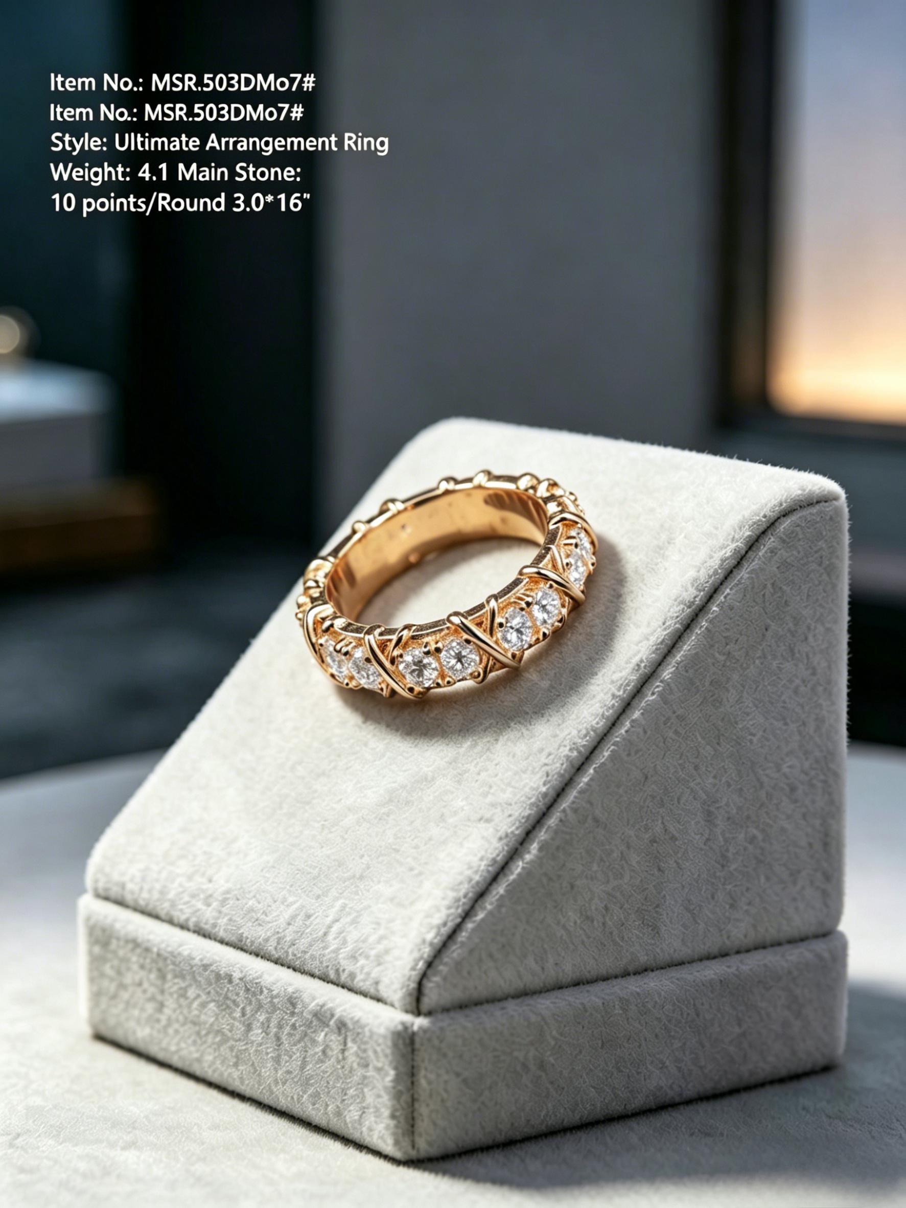 Moissanite eternity band MSR503 — diamond-cut silver, textured finish | TARA AYARH LUNE