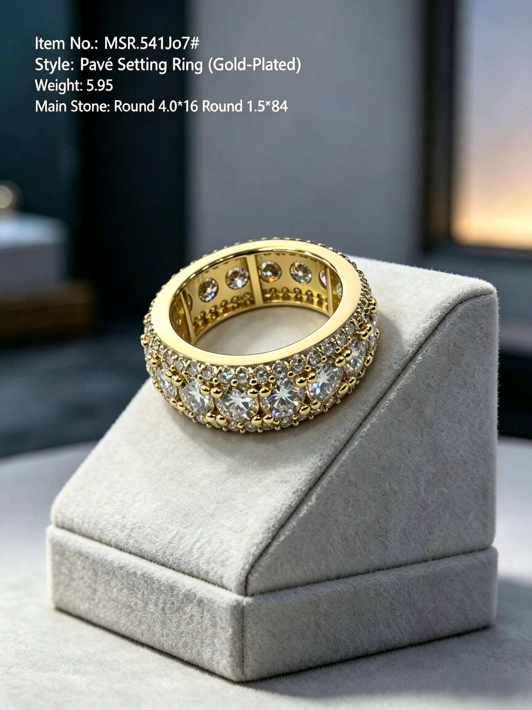 Moissanite eternity band MSR541 — 14K gold-plated, anniversary band | TARA AYARH LUNE