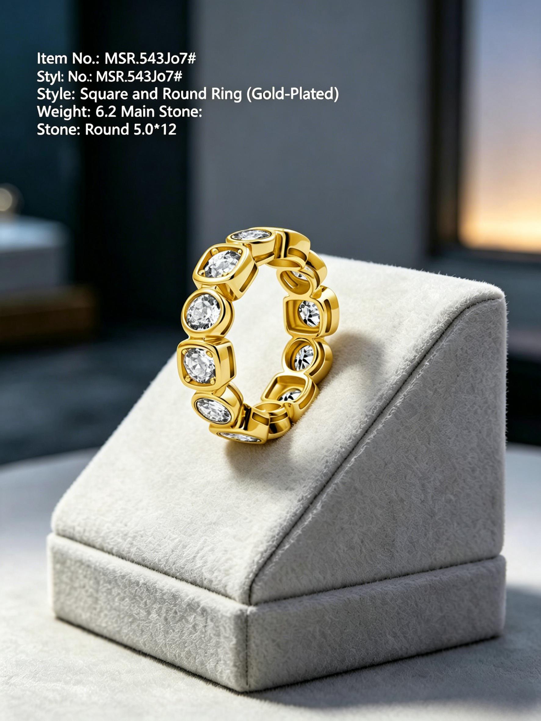 Moissanite eternity band MSR543 — 14K gold-plated, stacking band | TARA AYARH LUNE