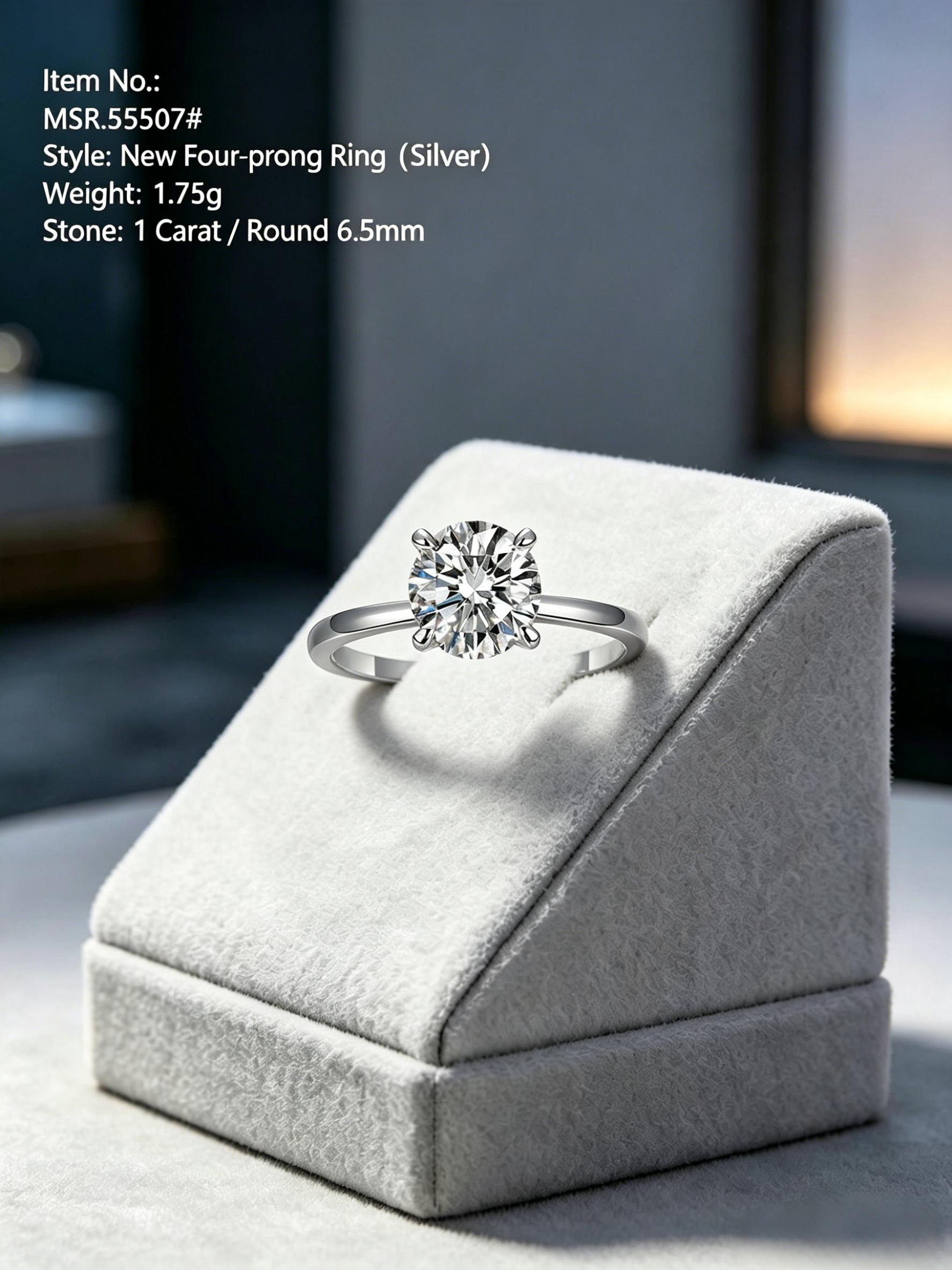Moissanite eternity band MSR555 — white silver, VVS1 lab-grown | TARA AYARH LUNE