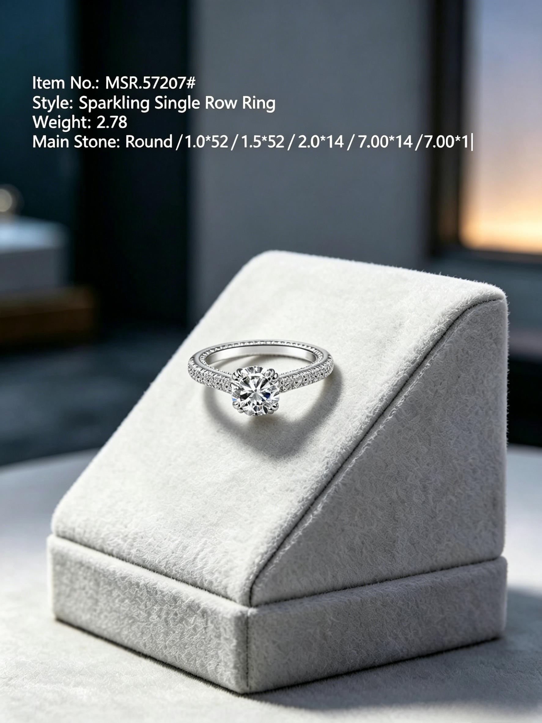 Moissanite eternity band MSR572 — white silver, wedding band stacking | TARA AYARH LUNE